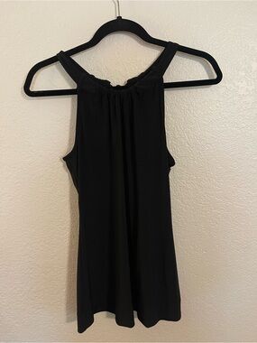 White House Black Market - Black Sleeveless Tie Halter Top